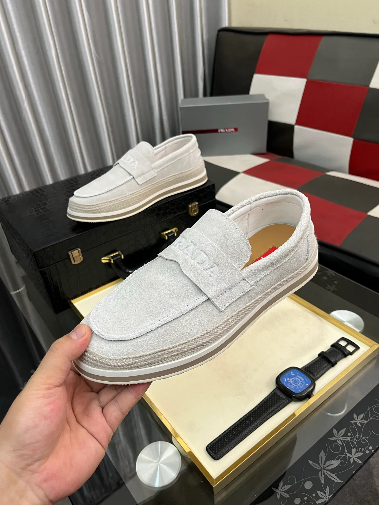 Men's men's shoes 💰458⌚️⌚️prada: new spring and summer casual shoes, sports sneakers, fabric: imported cowhide, lining: original lining, sole: original sole, size: 38-445️⃣color optional